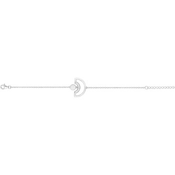 Bracelet souple mono-motif en Argent avec oxyde de zirconium blanc