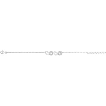 Bracelet souple mono-motif en Argent avec oxyde de zirconium blanc
