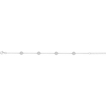 Bracelet souple multi-motifs en Argent avec oxyde de zirconium blanc