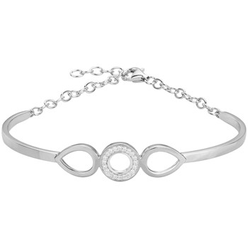 Bracelet semi-rigide en Argent avec oxyde de zirconium blanc