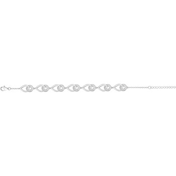 Bracelet souple multi-motifs en Argent avec oxyde de zirconium blanc