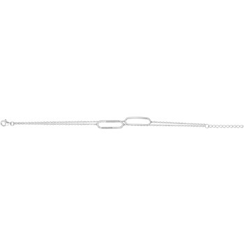 Bracelet souple mono-motif en Argent avec oxyde de zirconium blanc