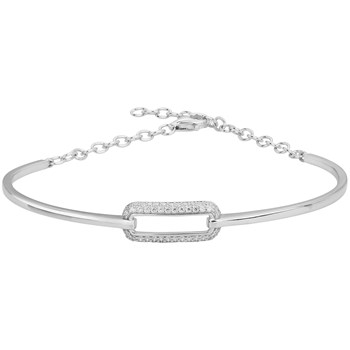Bracelet semi-rigide en Argent avec oxyde de zirconium blanc