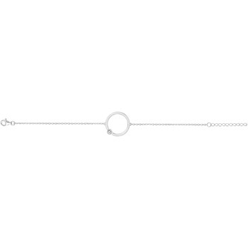 Bracelet souple mono-motif en Argent avec oxyde de zirconium blanc
