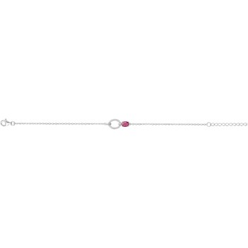 Bracelet souple multi-motifs en Argent avec oxyde de zirconium rouge rubis