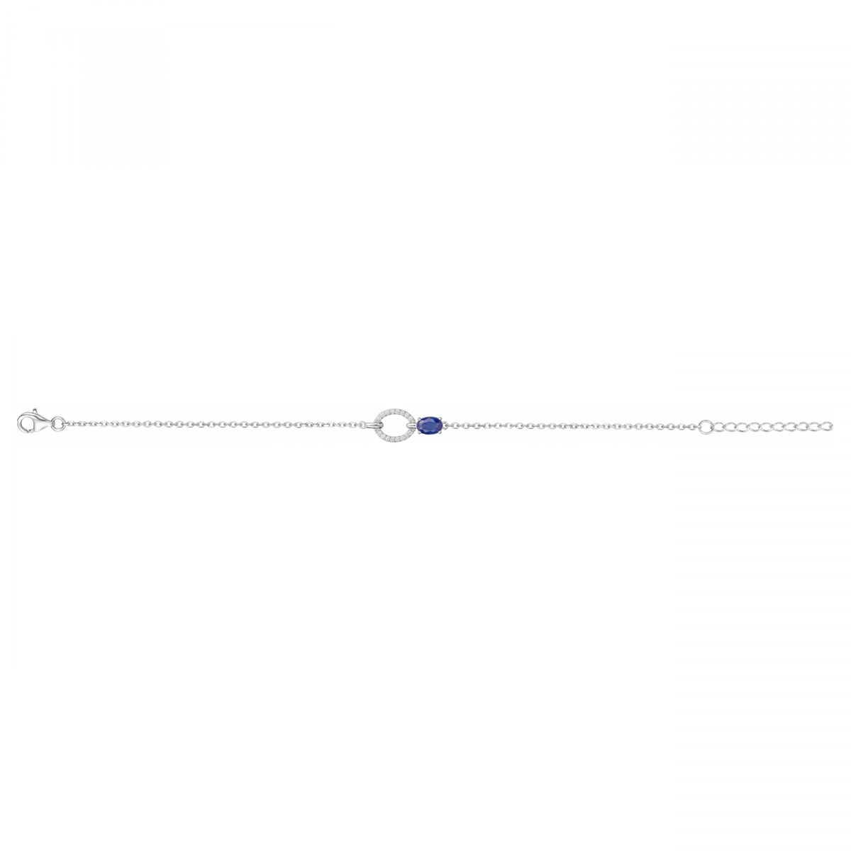 Bracelet souple multi-motifs en Argent avec oxyde de zirconium bleu saphir