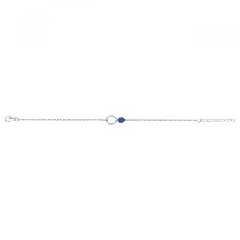 Bracelet souple multi-motifs en Argent avec oxyde de zirconium bleu saphir