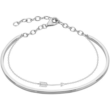 Bracelet semi-rigide en Argent avec oxyde de zirconium blanc