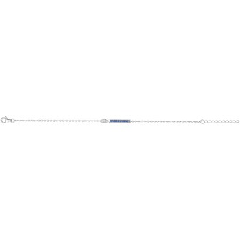 Bracelet souple mono-motif en Argent avec oxyde de zirconium bleu saphir