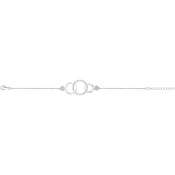 Bracelet souple mono-motif en Argent avec oxyde de zirconium blanc