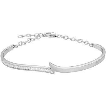 Bracelet semi-rigide en Argent avec oxyde de zirconium blanc