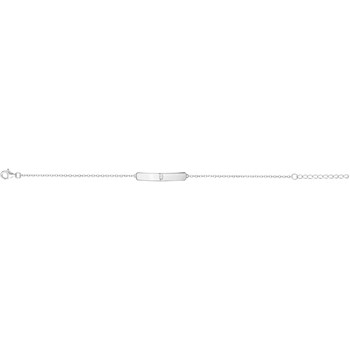Bracelet souple mono-motif en Argent avec oxyde de zirconium blanc