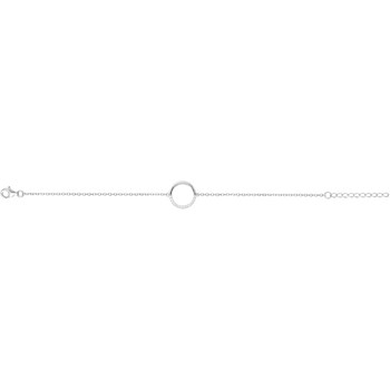 Bracelet souple mono-motif en Argent avec oxyde de zirconium blanc