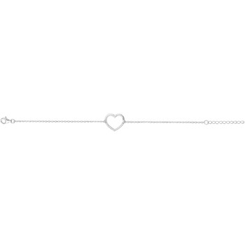 Bracelet souple mono-motif en Argent avec oxyde de zirconium blanc