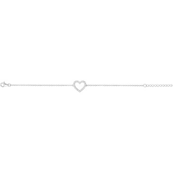 Bracelet souple mono-motif en Argent avec oxyde de zirconium blanc