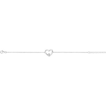 Bracelet souple mono-motif en Argent avec oxyde de zirconium blanc