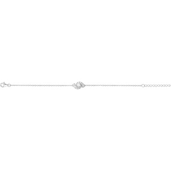 Bracelet souple mono-motif en Argent avec oxyde de zirconium blanc