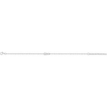 Bracelet souple mono-motif en Argent avec oxyde de zirconium blanc