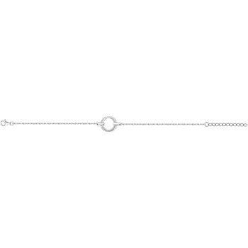 Bracelet souple mono-motif en Argent avec oxyde de zirconium blanc