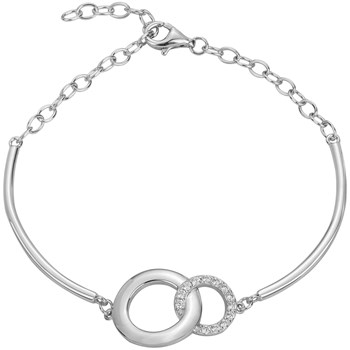 Bracelet semi-rigide en Argent avec oxyde de zirconium blanc