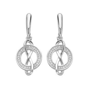 Boucles d'oreilles pendantes en Argent avec oxyde de zirconium blanc