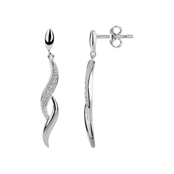 Boucles d'oreilles pendantes en Argent avec oxyde de zirconium blanc