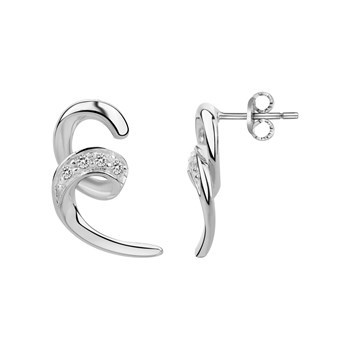 Boucles d'oreilles puces en Argent avec oxyde de zirconium blanc