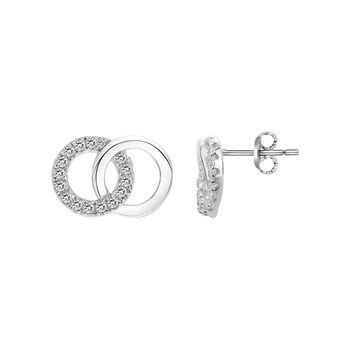 Boucles d'oreilles puces en Argent avec oxyde de zirconium blanc