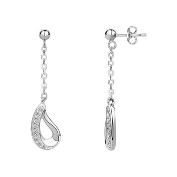 Boucles d'oreilles pendantes en Argent avec oxyde de zirconium blanc