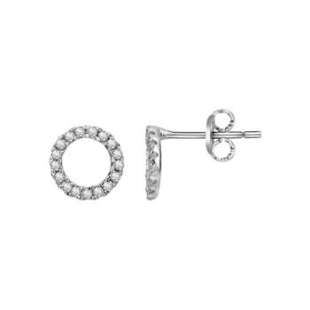 Boucles d'oreilles puces en Argent avec oxyde de zirconium blanc