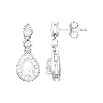 Boucles d'oreilles pendantes en Argent avec oxyde de zirconium blanc