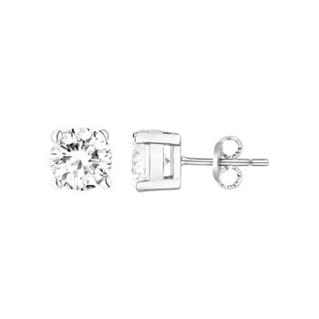 Boucles d'oreilles puces en Argent avec oxyde de zirconium blanc