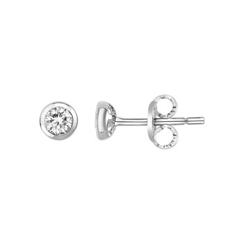 Boucles d'oreilles puces en Argent avec oxyde de zirconium blanc
