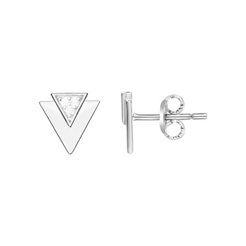 Boucles d'oreilles puces en Argent avec oxyde de zirconium blanc
