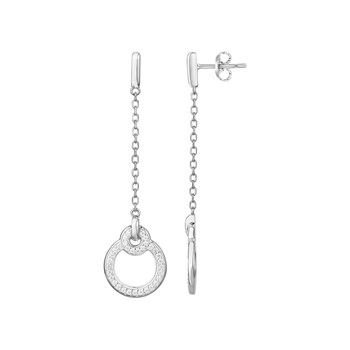Boucles d'oreilles pendantes en Argent avec oxyde de zirconium blanc