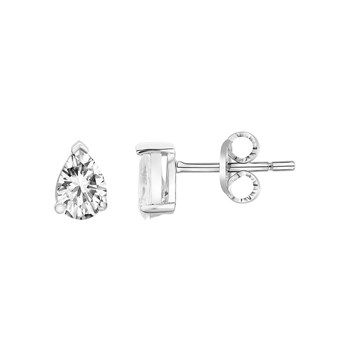 Boucles d'oreilles puces en Argent avec oxyde de zirconium blanc