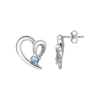 Boucles d'oreilles puces en Argent avec oxyde de zirconium bleu topaze