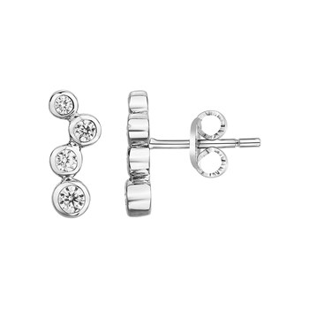 Boucles d'oreilles puces en Argent avec oxyde de zirconium blanc