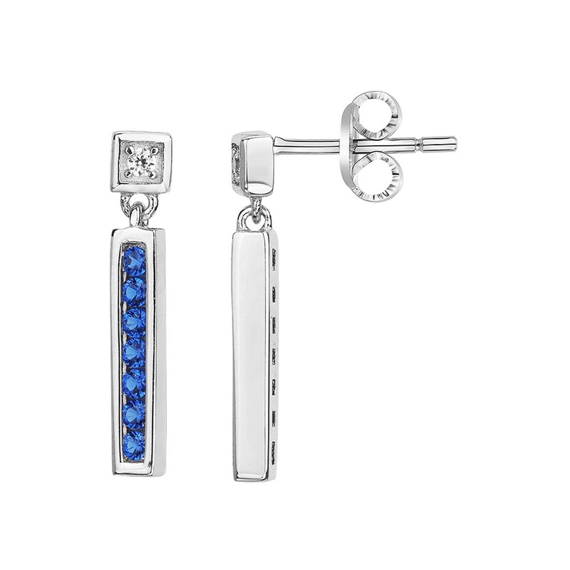 Zilveren oorbellen met saffierblauw zirkoniumoxide