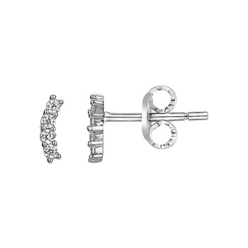 Boucles d'oreilles puces en Argent avec oxyde de zirconium blanc