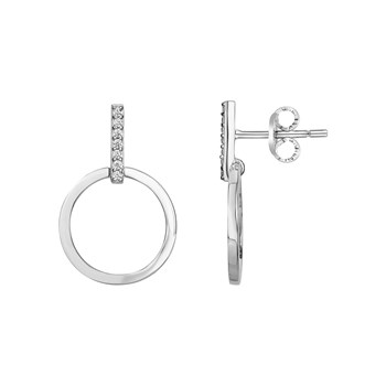 Boucles d'oreilles pendantes en Argent avec oxyde de zirconium blanc