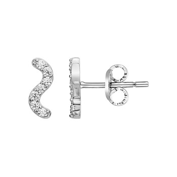 Boucles d'oreilles puces en Argent avec oxyde de zirconium blanc