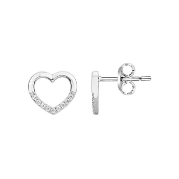 Boucles d'oreilles puces en Argent avec oxyde de zirconium blanc