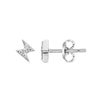 Boucles d'oreilles puces en Argent avec oxyde de zirconium blanc