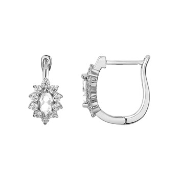 Boucles d'oreilles dormeuses en Argent avec oxyde de zirconium blanc