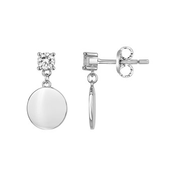 Boucles d'oreilles pendantes en Argent avec oxyde de zirconium blanc