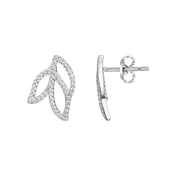 Boucles d'oreilles puces en Argent avec oxyde de zirconium blanc