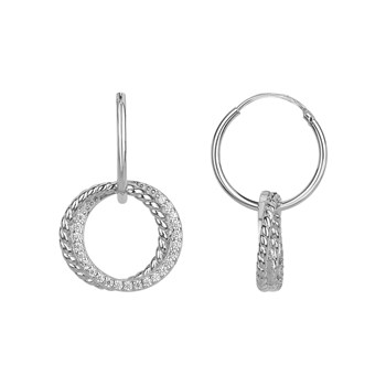 Créoles en Argent avec oxyde de zirconium blanc