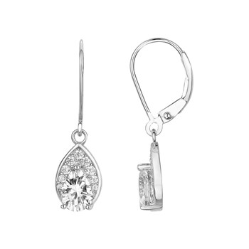 Boucles d'oreilles dormeuses en Argent avec oxyde de zirconium blanc