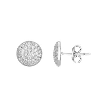 Boucles d'oreilles puces en Argent avec oxyde de zirconium blanc